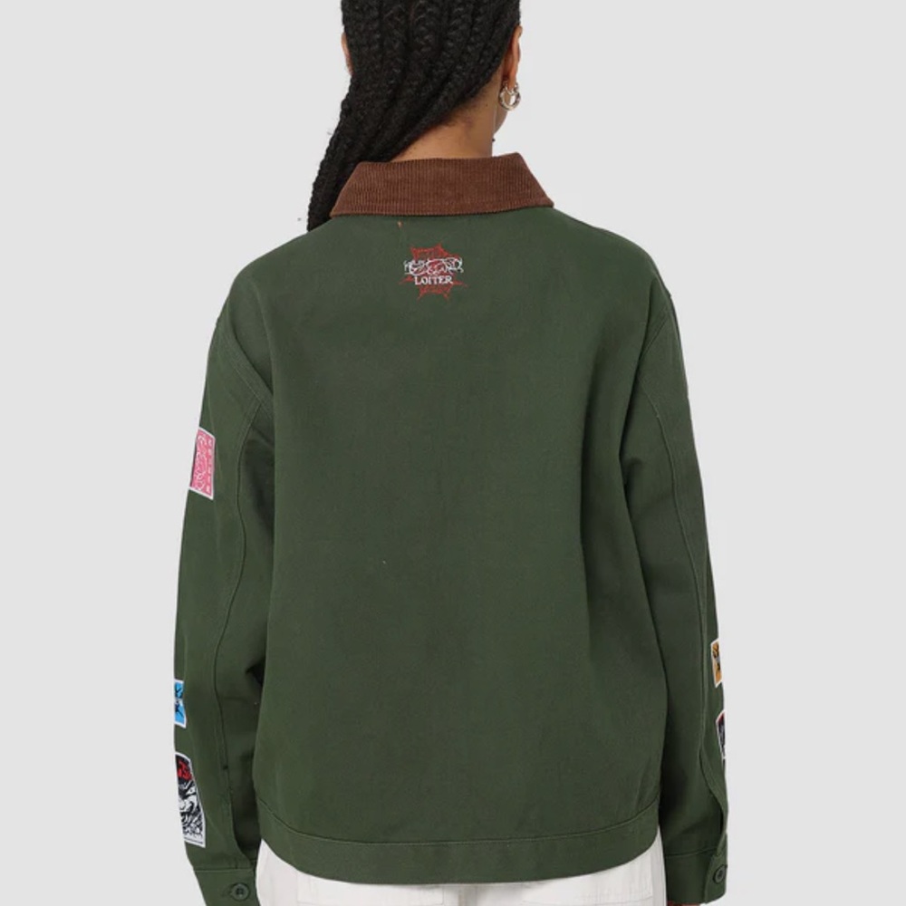 Loiter Patchwork Utility Jacket With Corduroy Col… - image 2